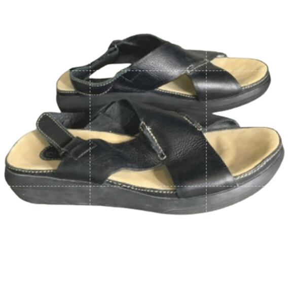 Rockport Ladies Crisscross Strappy Flat Comfort Sandals Leather Black Size 6 - Picture 1 of 8